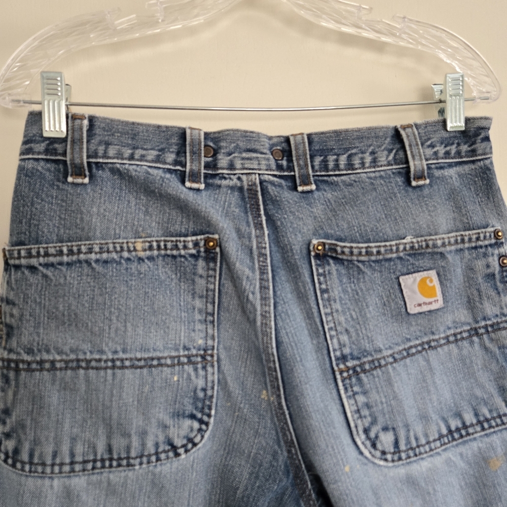 Carhartt Blue Denim Jeans Men's 32 with Paint Splatter - Picture 9 of 11